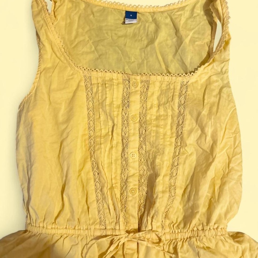Old Navy mexico yellow lace trim tank top